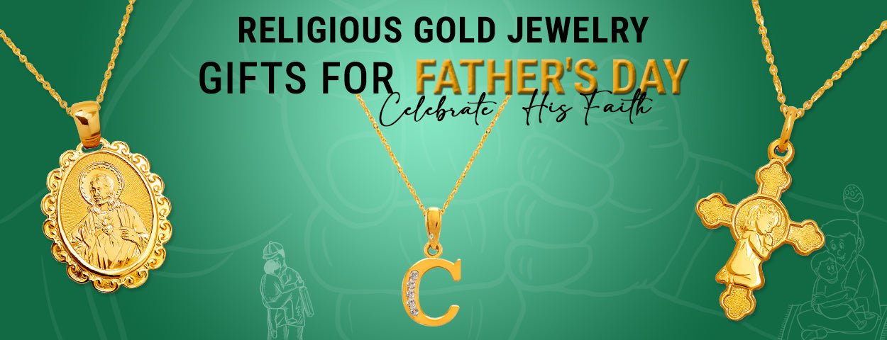 Religious Gold Jewelry Gifts for Father's Day