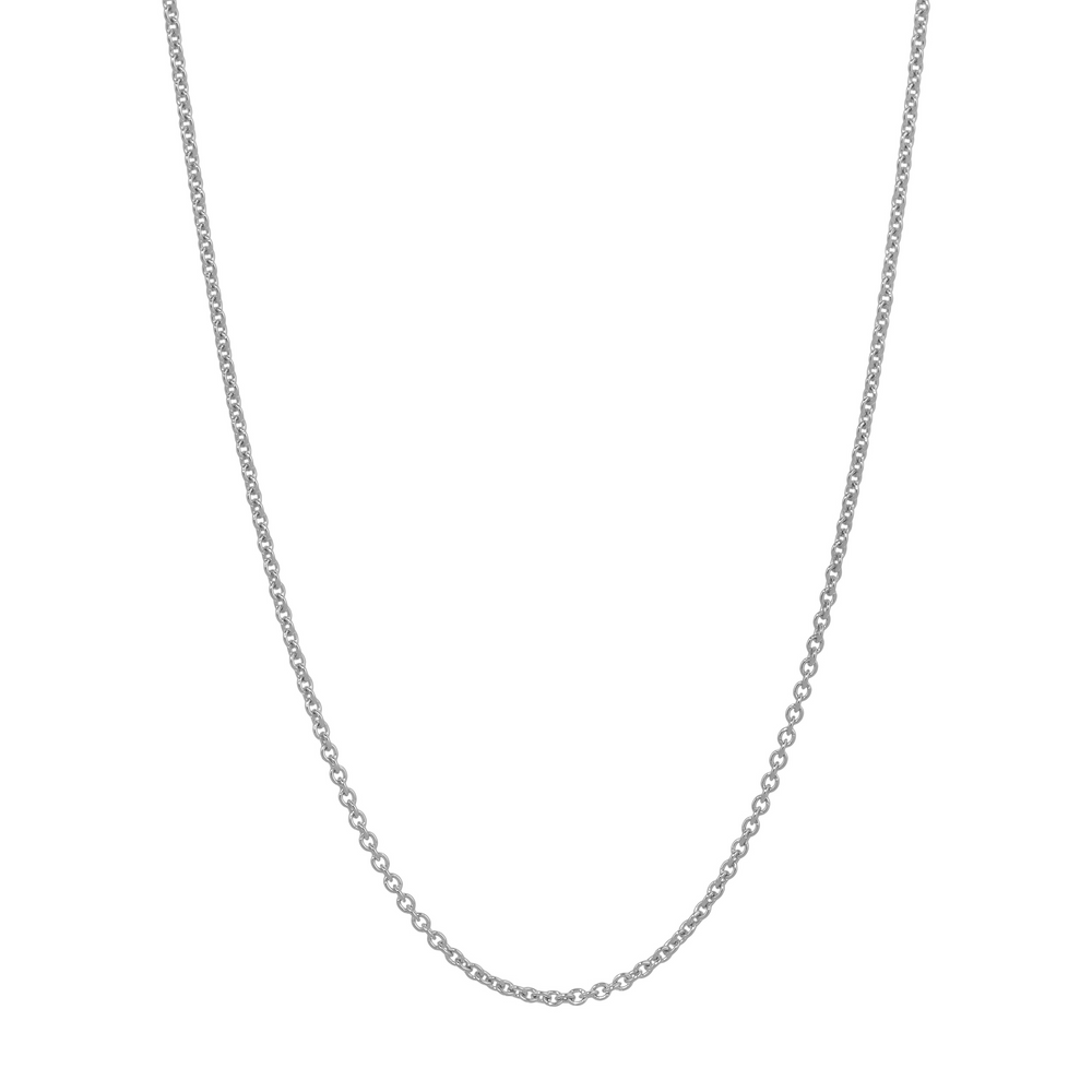Stylish White Gold Diamond Cut Rolo Chain Necklaces | Italian Fashions