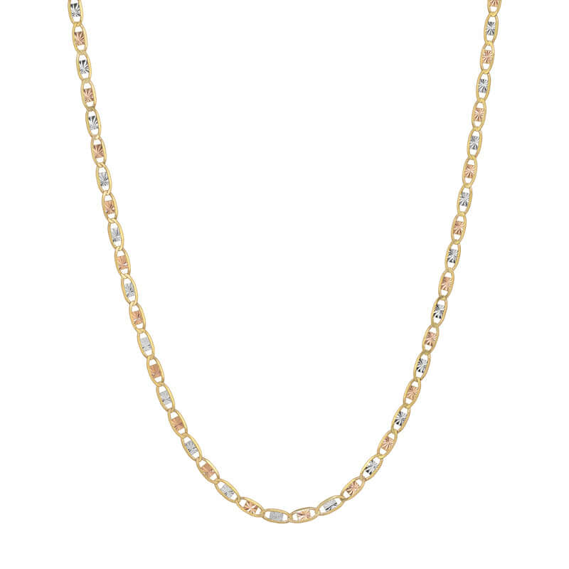 10K REAL Solid Yellow Two-Tone Gold Valentino Chain | Italian Fashions
