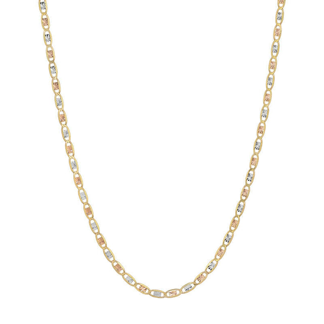 10K REAL Solid Yellow Two-Tone Gold Valentino Chain | Italian Fashions