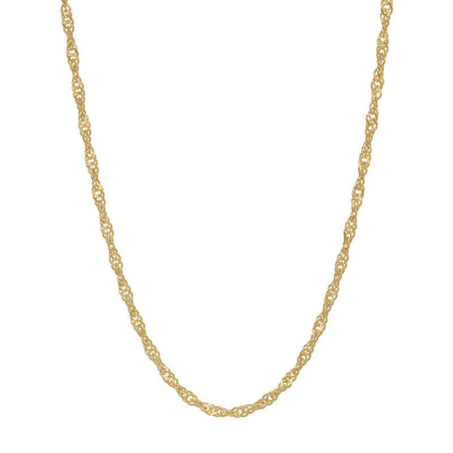 14K REAL Solid Yellow or White Gold 1.10mm - 1.50mm Diamond Cut SINGAPORE Chain