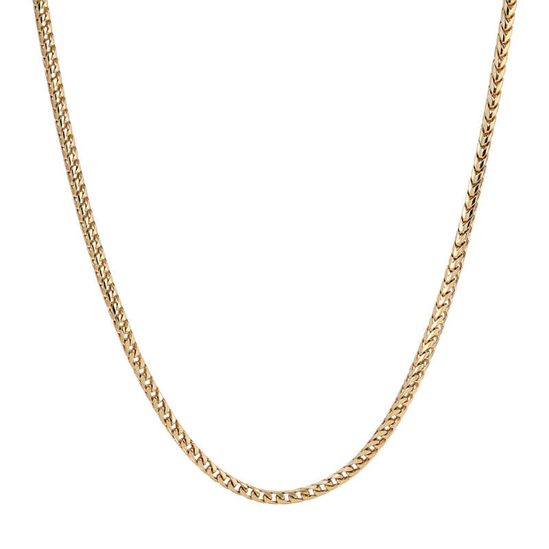 Corrente FRANCO com corte de diamante em ouro amarelo maciço 10K REAL de 1,00 mm-5,00 mm