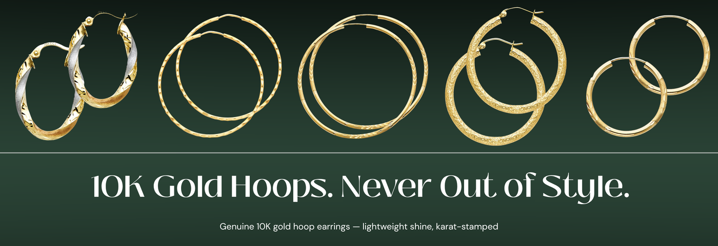 Italian 10K gold hoop earrings