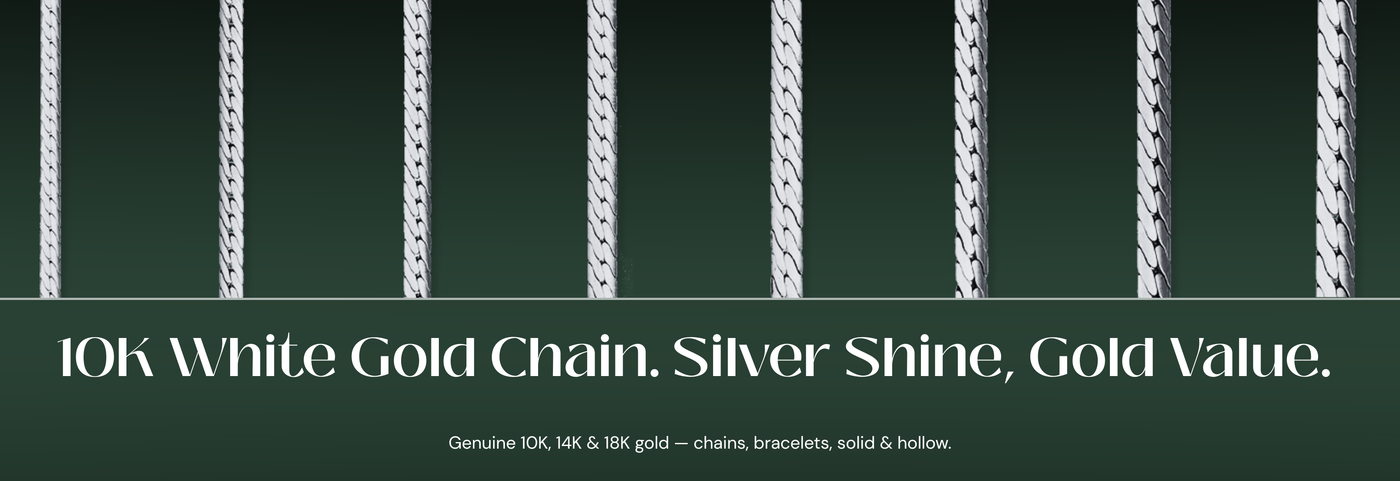 Italian 10K white gold chain
