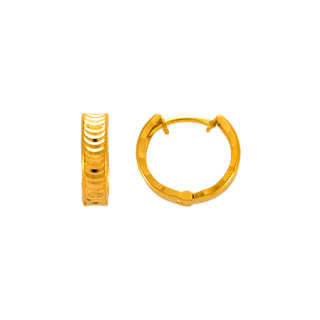 Brincos Huggies com corte de diamante de 11 mm em ouro amarelo ou branco 14K