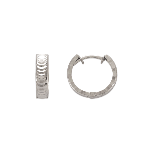 Brincos Huggies com corte de diamante de 11 mm em ouro amarelo ou branco 14K