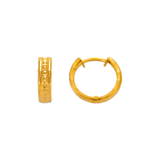 Aretes Huggies con talla de diamante de 11 mm, amarillos o blancos de 14 quilates