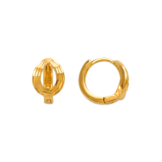 Brincos Huggie com corte de diamante de 11 mm em ouro amarelo ou branco 14K