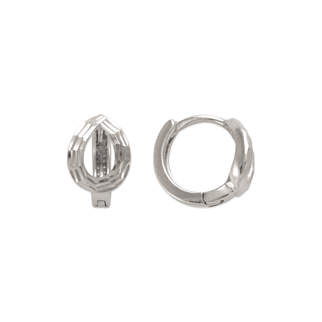 Brincos Huggie com corte de diamante de 11 mm em ouro amarelo ou branco 14K