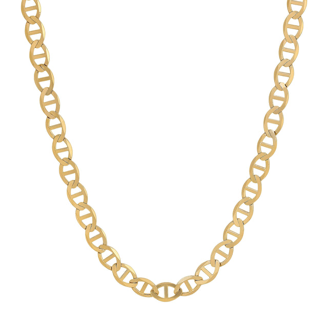 10K Solid Yellow 2.0mm-6.0mm Mariner Chain, genuine 10k yellow gold chain with linked design.
