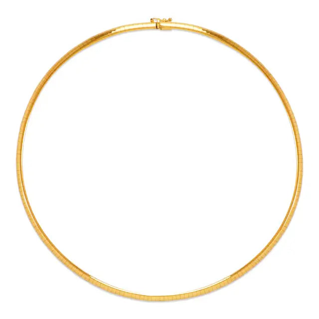 Colar de corrente Omega 14K amarelo ou branco de 4 mm