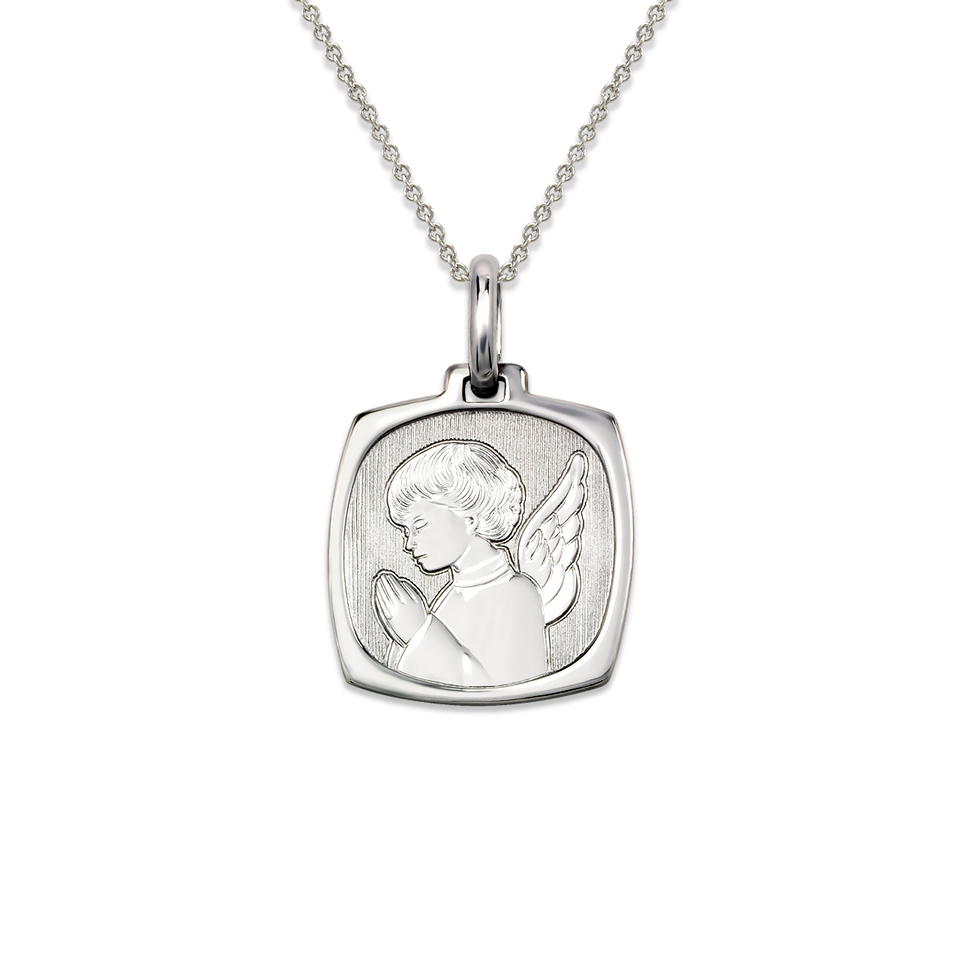 Charm Hollow Pendant | White Gold Pendant Religious Necklaces | Italian Fashions