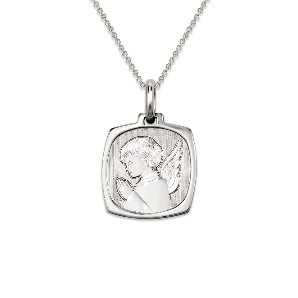 Charm Hollow Pendant | White Gold Pendant Religious Necklaces | Italian Fashions