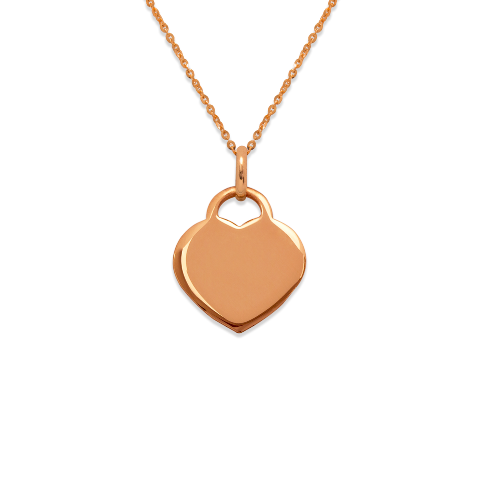 14K Yellow White or Rose Gold High Polished Heart Gold Pendant