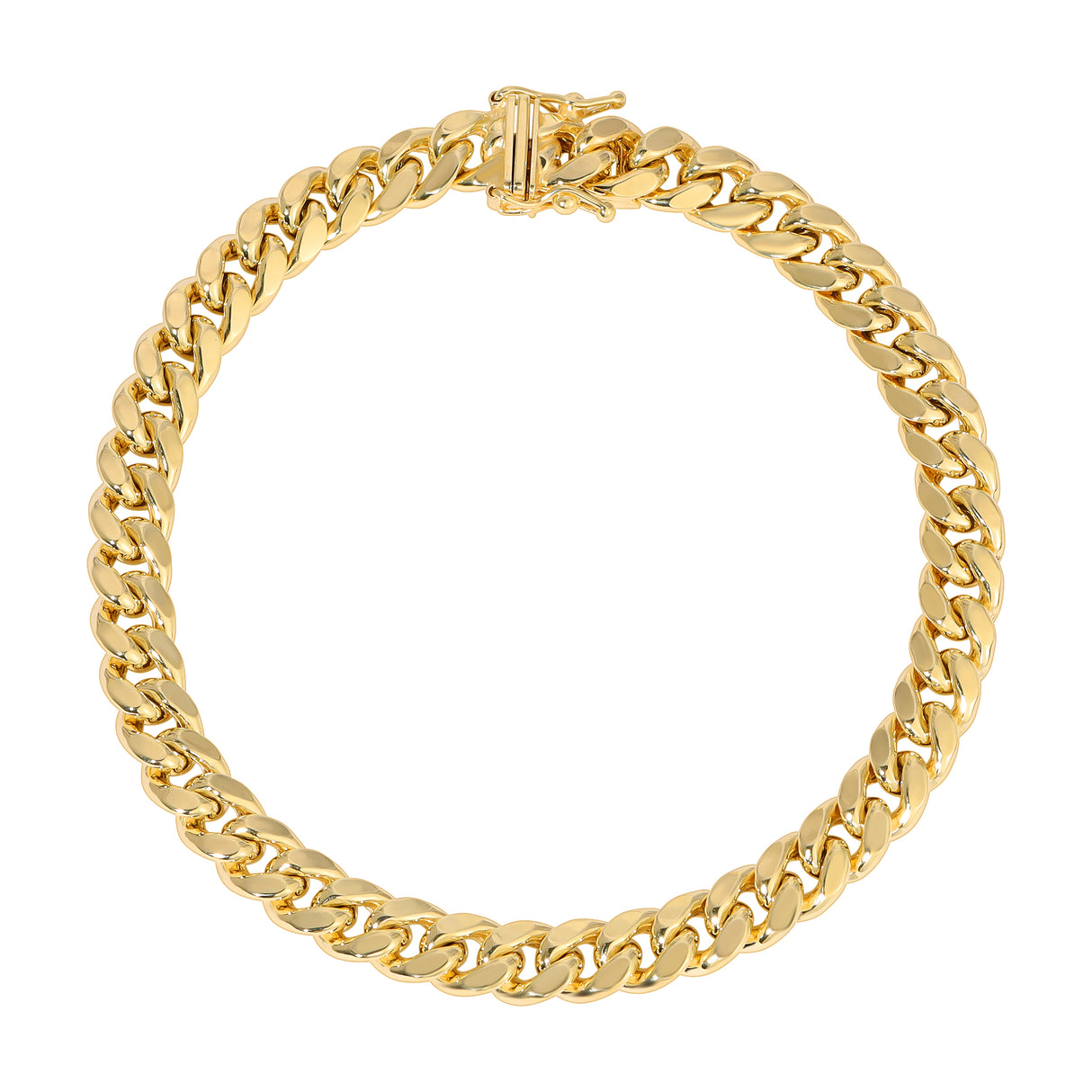 Stylish Hollow MIAMI CUBAN Bracelets - 10K Yellow Gold by Italian Fashions 4.00mm-11.00mm