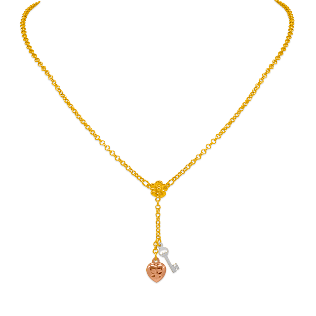 Colar Tricolor Amarelo 14K
