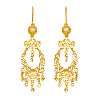 Brincos Lustre em Ouro Amarelo 14K