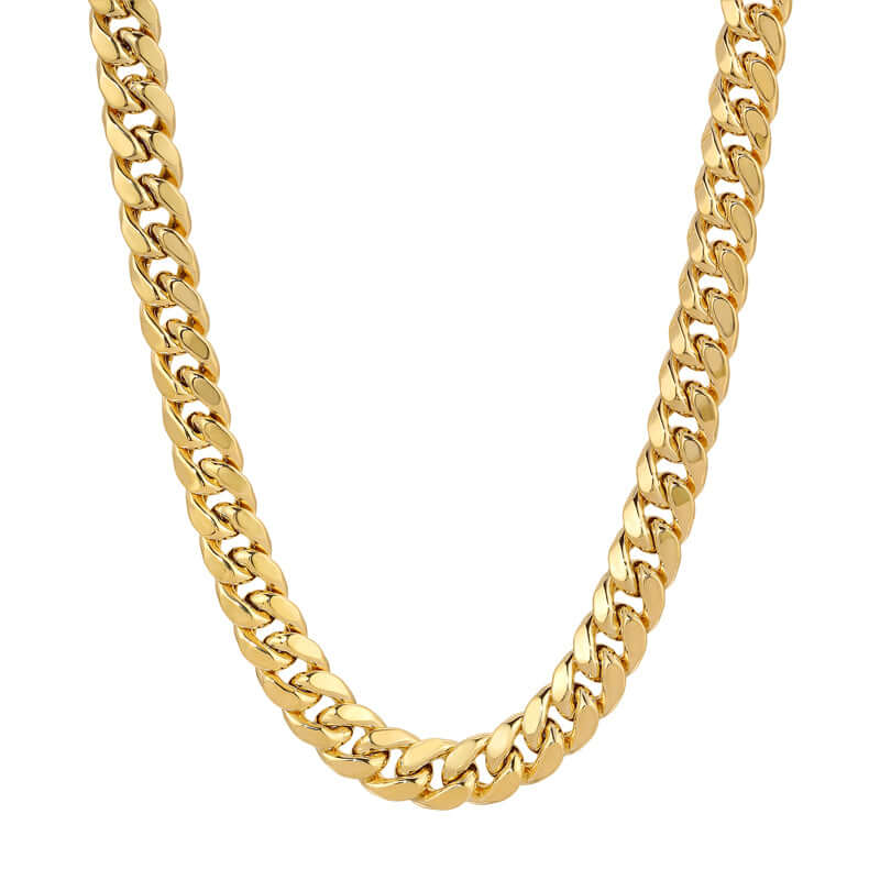 Luxury Jewelry for your everyday look | 10K real yellow gold Miami Cuban chain necklace in 4.00mm-11.00mm widths | Italian Fashions