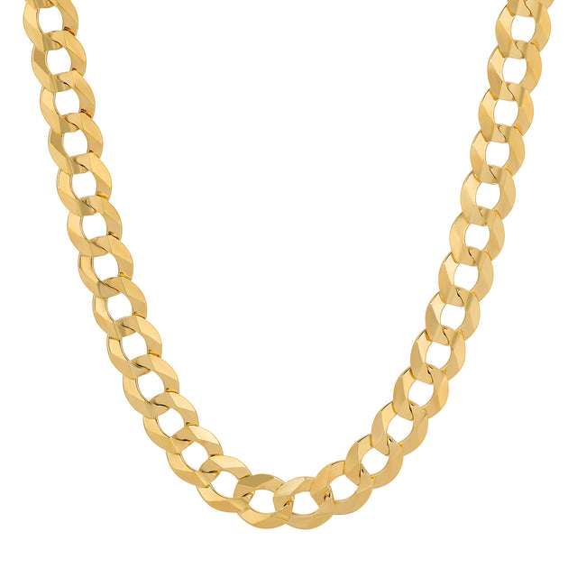 Luxury Gold Chains Cuban Link | 10K REAL Hollow Yellow Gold Diamond Cut Curb CUBAN Chain Necklace