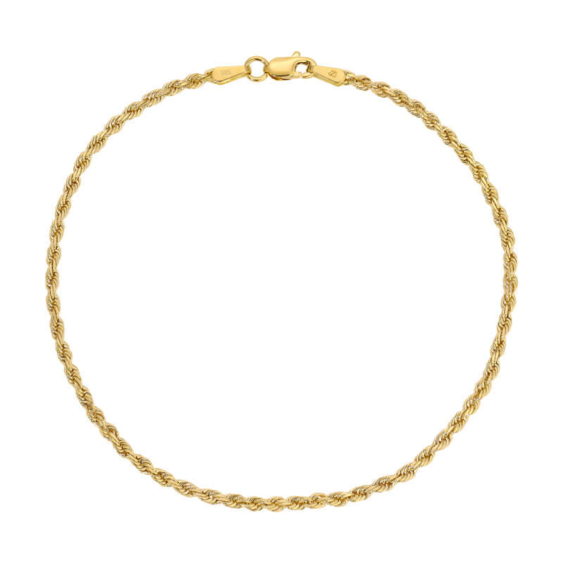 Exclusive Diamond Cut ROPE Bracelets | 10K Solid Yellow Gold Jewelry | Italian Fashions