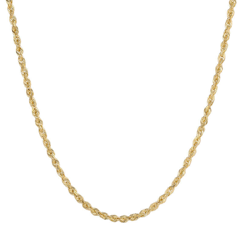 Dazzling 10K real yellow gold rope chain | Italian-made masterpiece with a diamond-cut sparkle | Italian Fashions