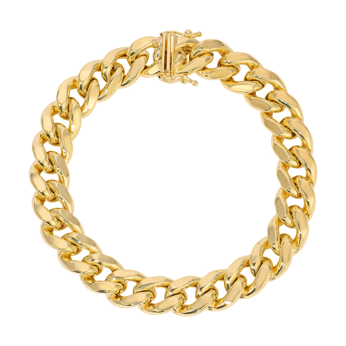 Italian Fashions | 10K Yellow Gold Hollow MIAMI CUBAN Bracelets 4mm-11mm | Italian Fashions