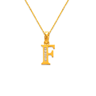 14K yellow or white gold initial pendant, available A to Z | Italian made | ItalianFashions