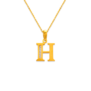 Colgante con todas las iniciales de oro amarillo o blanco de 14 quilates AZ