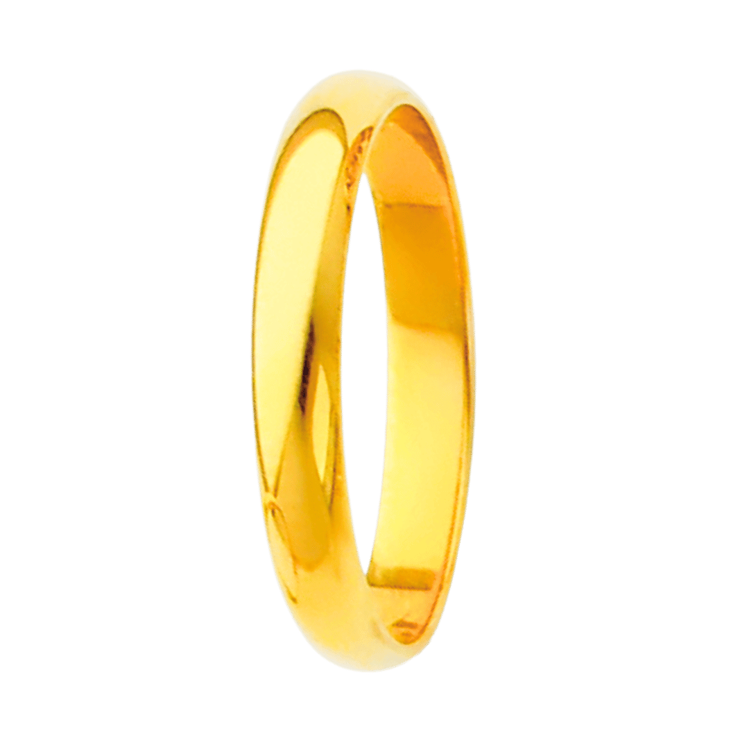 14K Real Yellow Gold 2.0mm-8.0mm Plain Regular Fit Wedding Band
