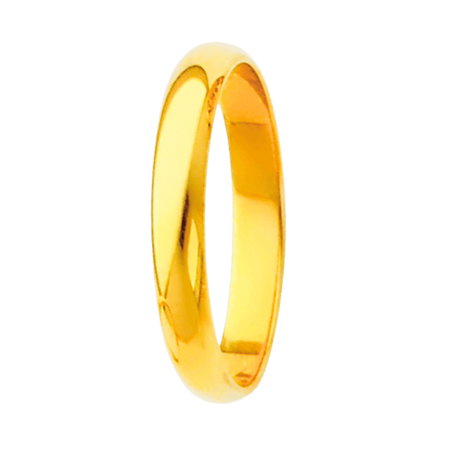 Aliança de casamento em ouro amarelo real 14K de 1,5 mm a 6,0 mm