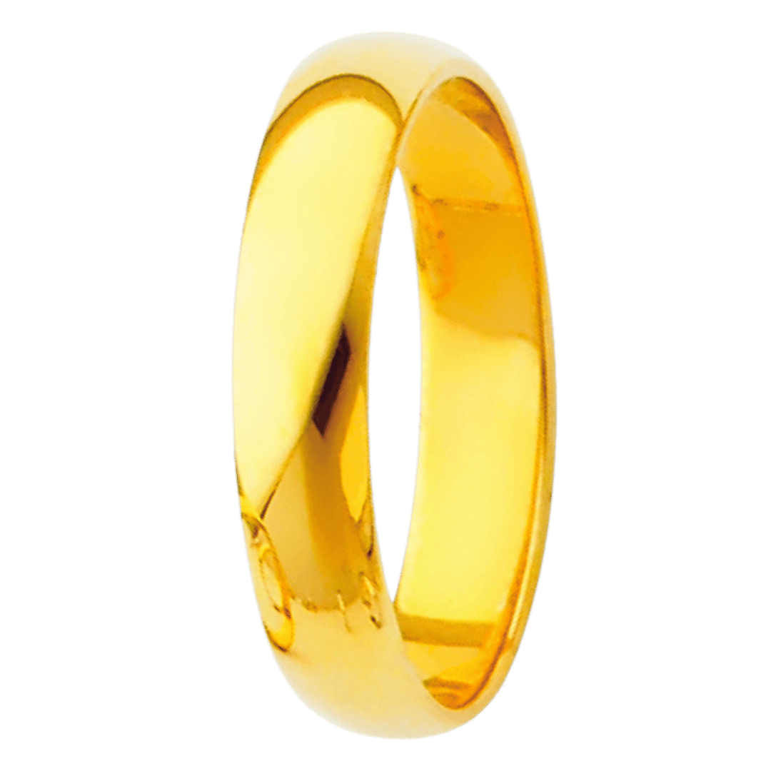 14K Real Yellow Gold 2.0mm-8.0mm Plain Regular Fit Wedding Band