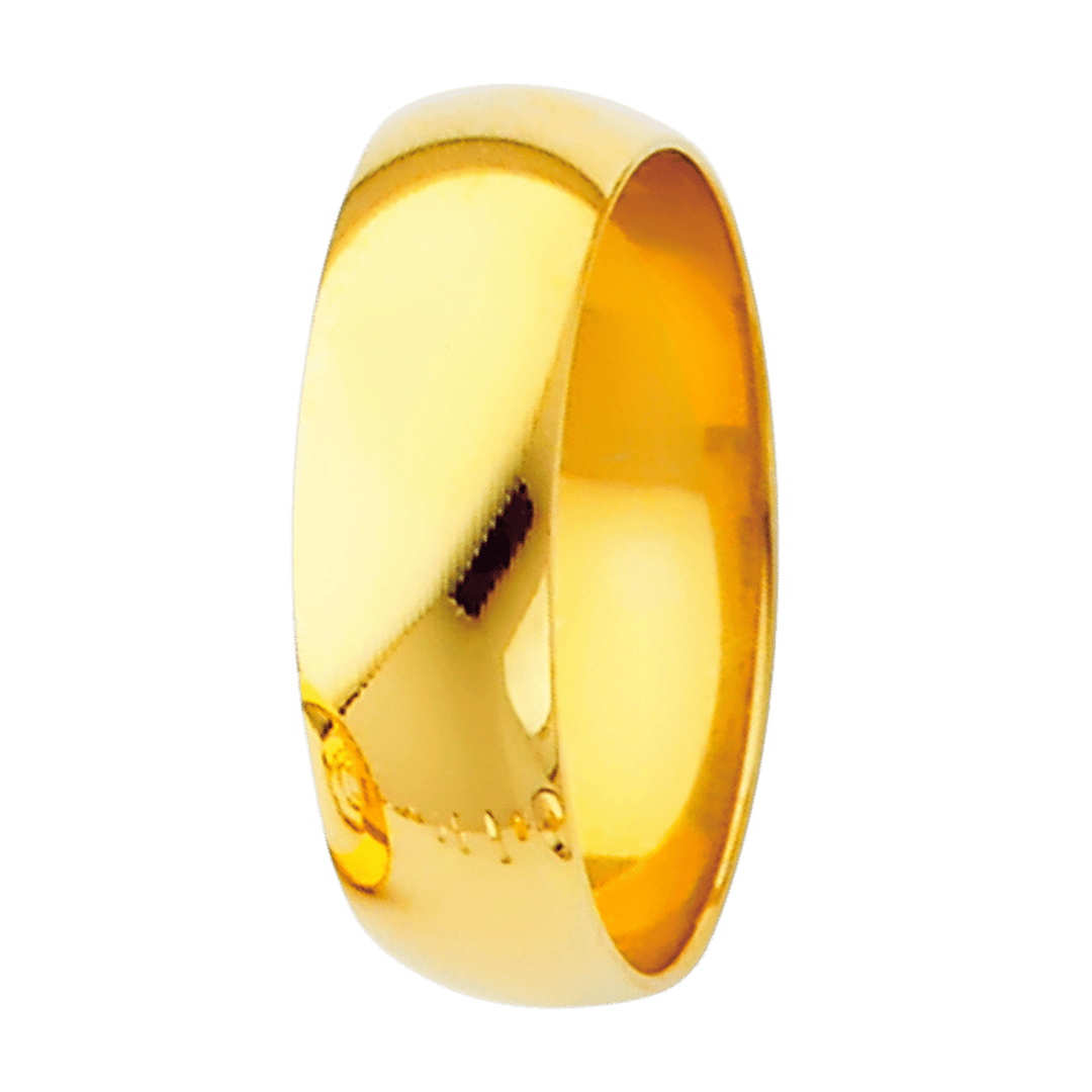 14K Real Yellow Gold 2.0mm-8.0mm Plain Regular Fit Wedding Band