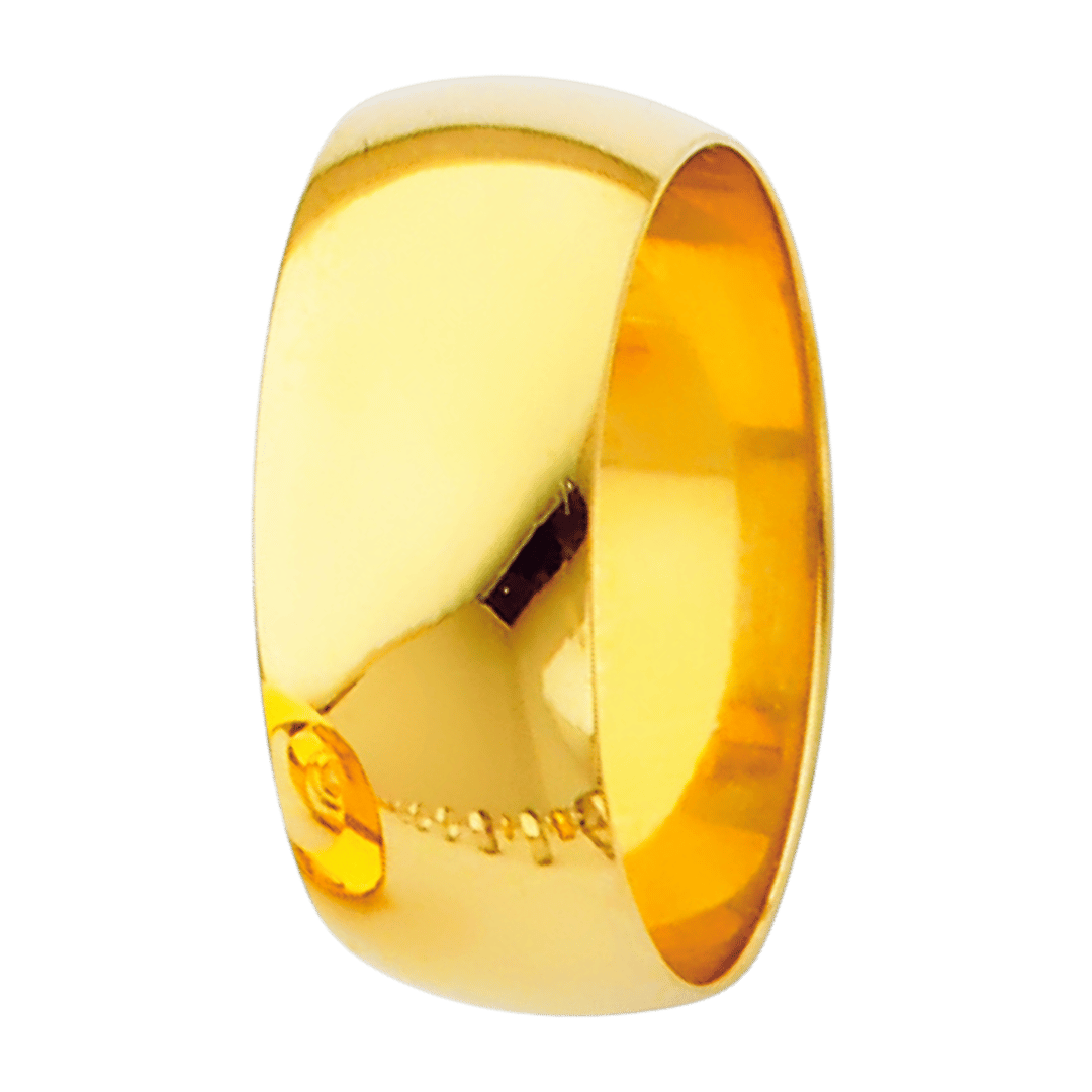 14K Real Yellow Gold 1.5mm-6.0mm Plain Regular Fit Wedding Band