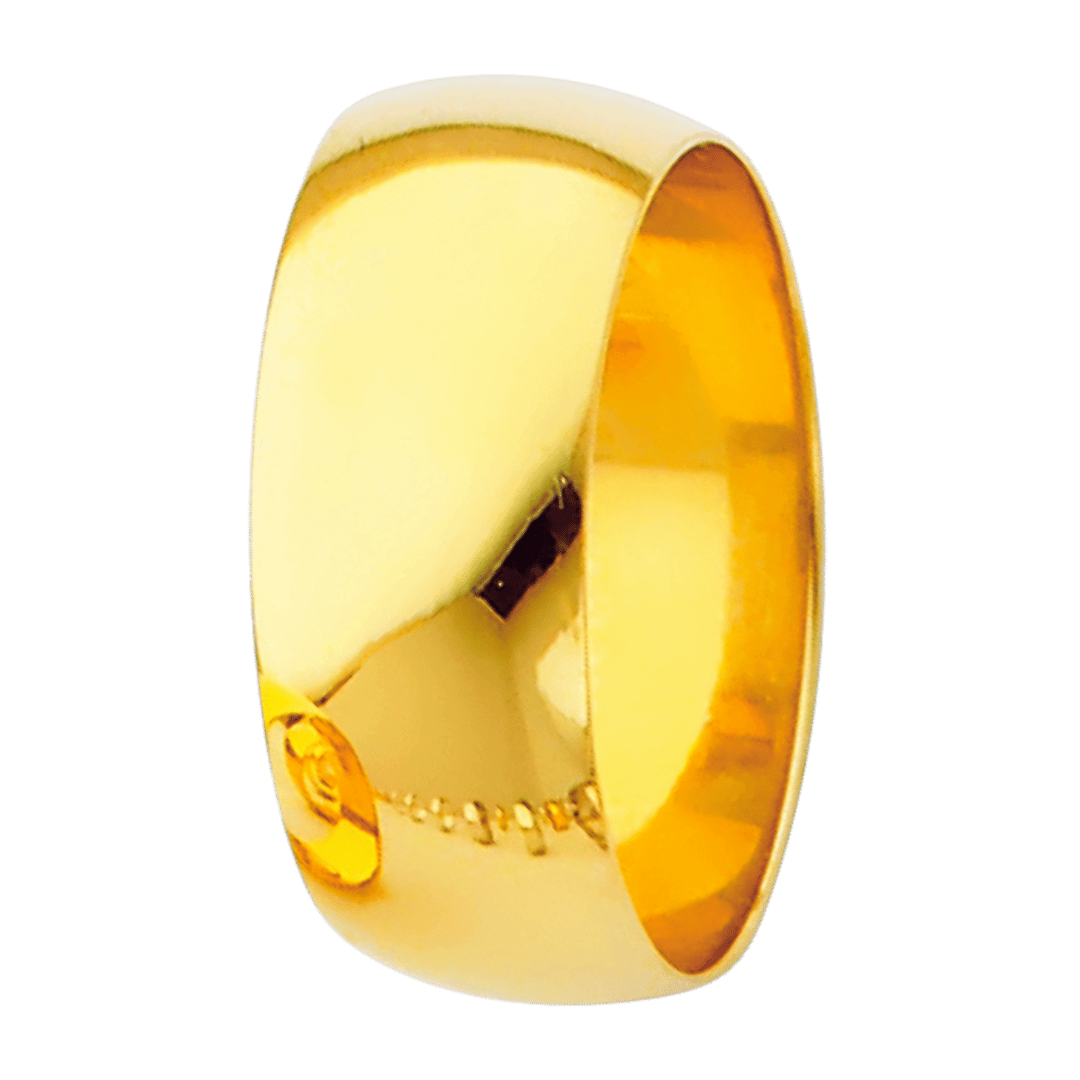 14K Real Yellow Gold 2.0mm-8.0mm Plain Regular Fit Wedding Band