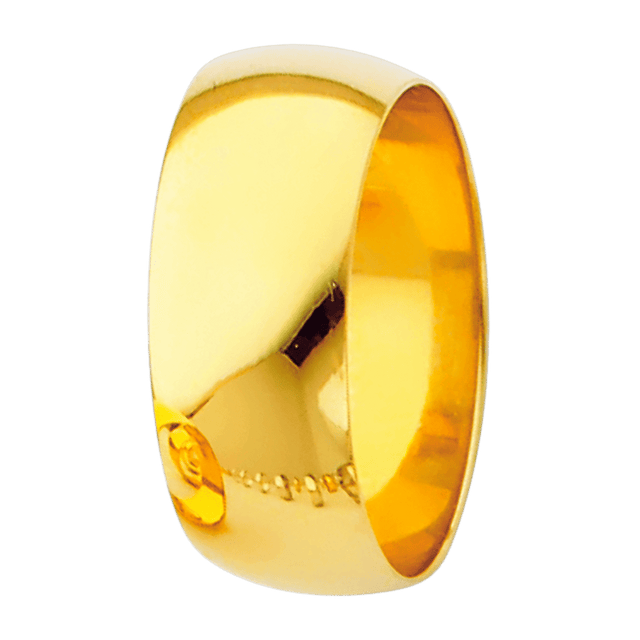 Aliança de casamento em ouro amarelo real 14K de 1,5 mm a 6,0 mm
