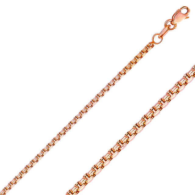 14K REAL Hollow Yellow Gold 1.80mm BOX Chain featuring a secure clasp and elegant design.