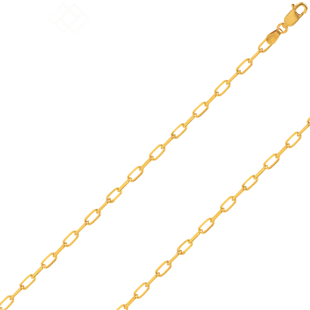 Corrente Forzata 14K amarela ou branca ou rosa 3,0 mm -4,5 mm