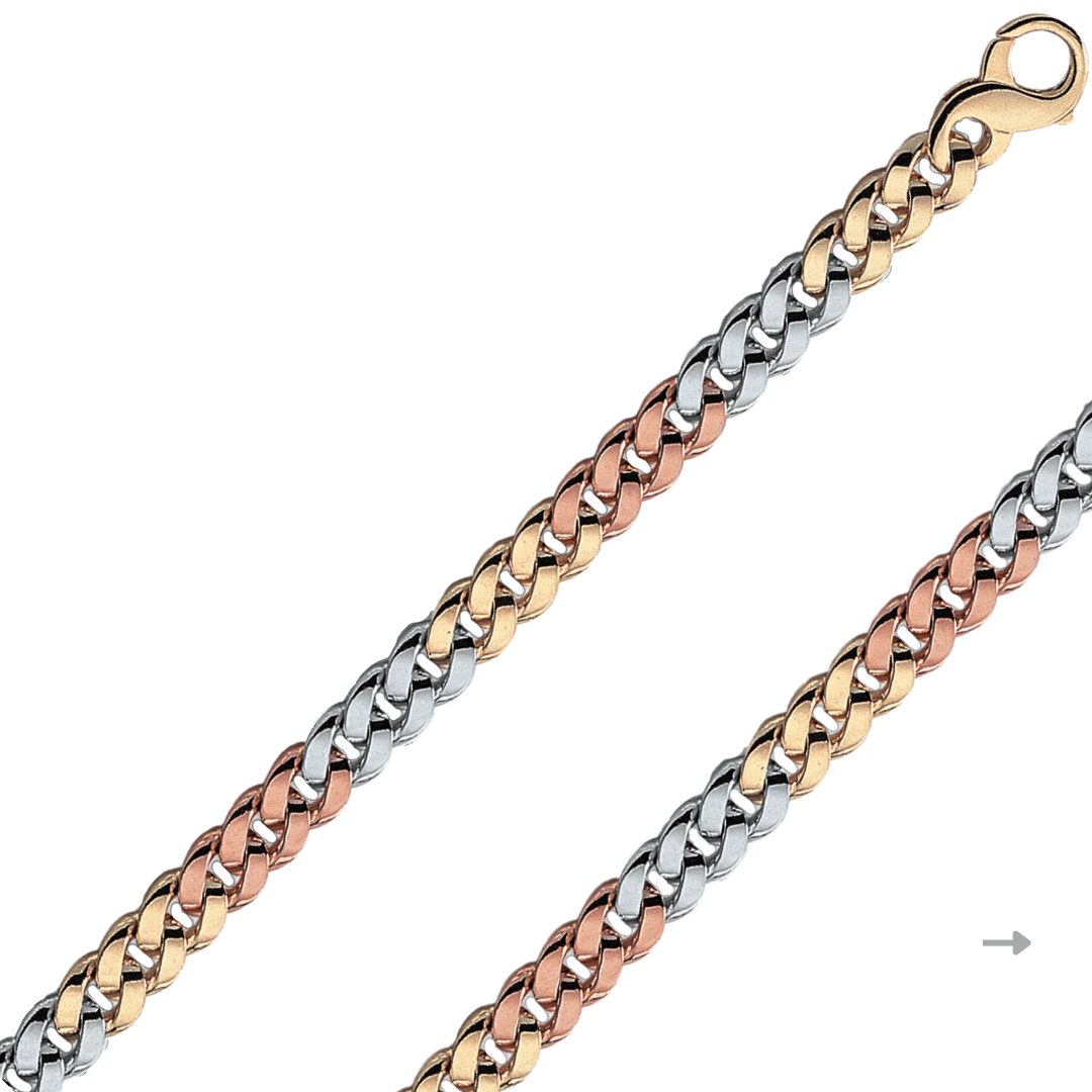 Pulsera de oro italiana auténtica hecha a mano de 18 quilates de 5,50 mm a 10,00 mm GRSL