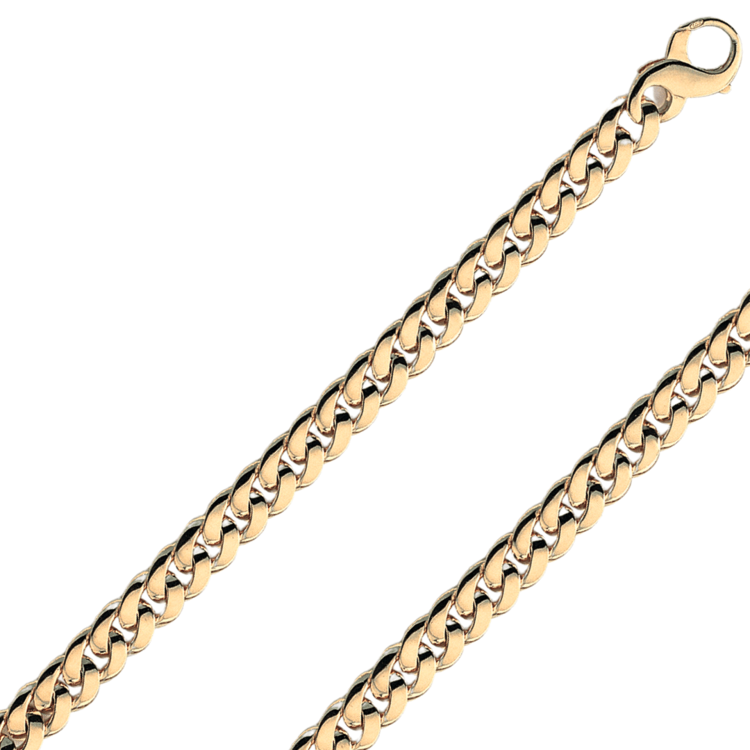 Pulsera de oro italiana auténtica hecha a mano de 18 quilates de 5,50 mm a 10,00 mm GRSL