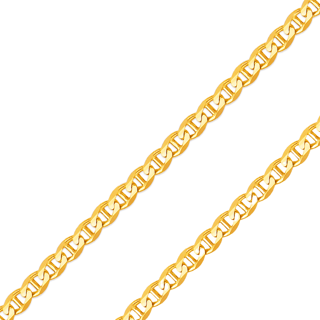 Cadena cóncava Gucci de 2,2 mm a 5,9 mm de color amarillo macizo de 14 k