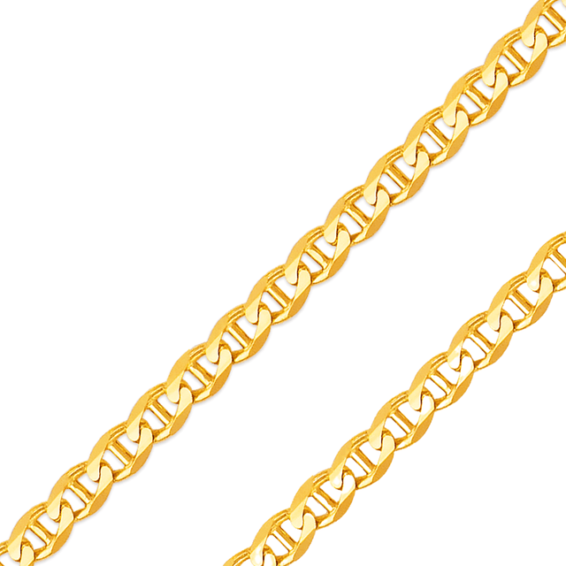 Cadena cóncava Gucci de 2,2 mm a 5,9 mm de color amarillo macizo de 14 k