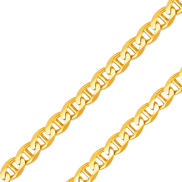 Cadena cóncava Gucci de 2,2 mm a 5,9 mm de color amarillo macizo de 14 k