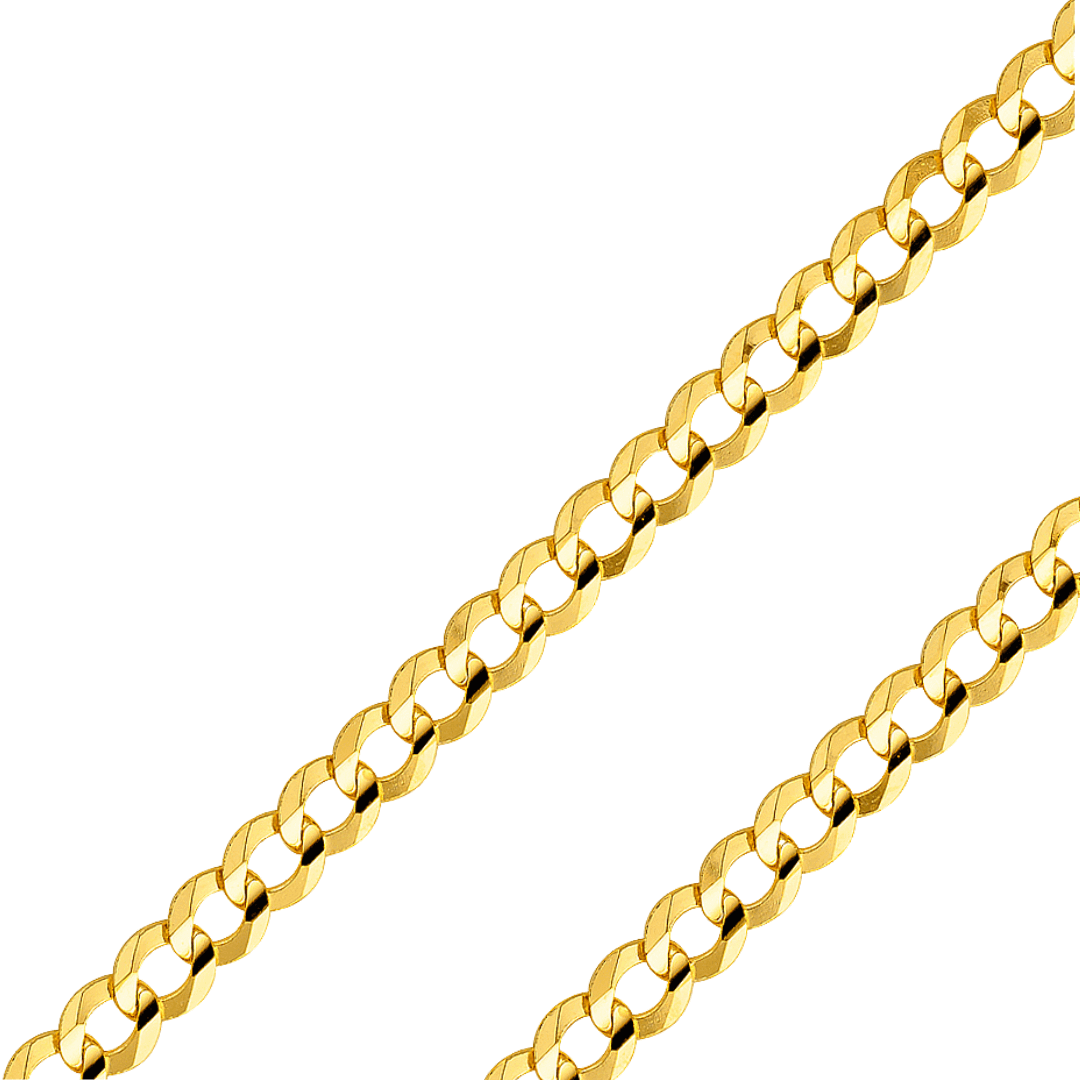 14K Real Solid Yellow or White Pave Gold 3.60mm-7.00mm Cuban Curb Concave Open Light Bracelets