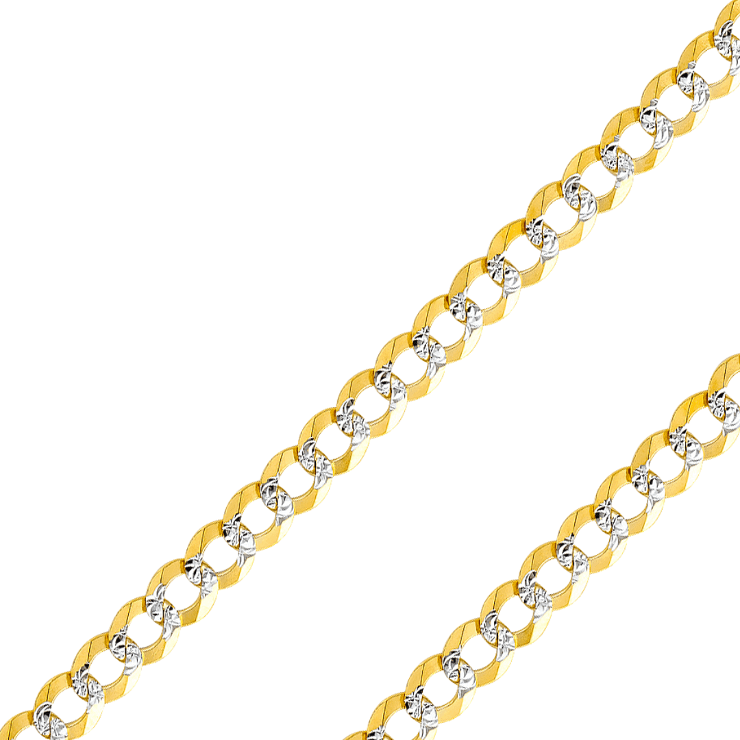 14K Real Solid Yellow or White Pave Gold 3.60mm-7.00mm Cuban Curb Concave Open Light Bracelets