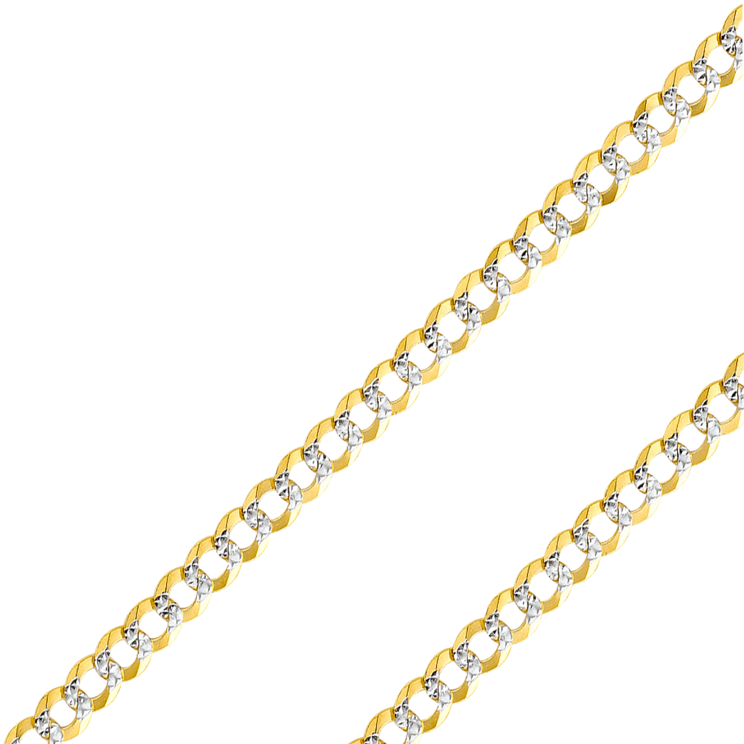 14K Real Solid Yellow or White Pave Gold 3.60mm-7.00mm Cuban Curb Concave Open Light Bracelets