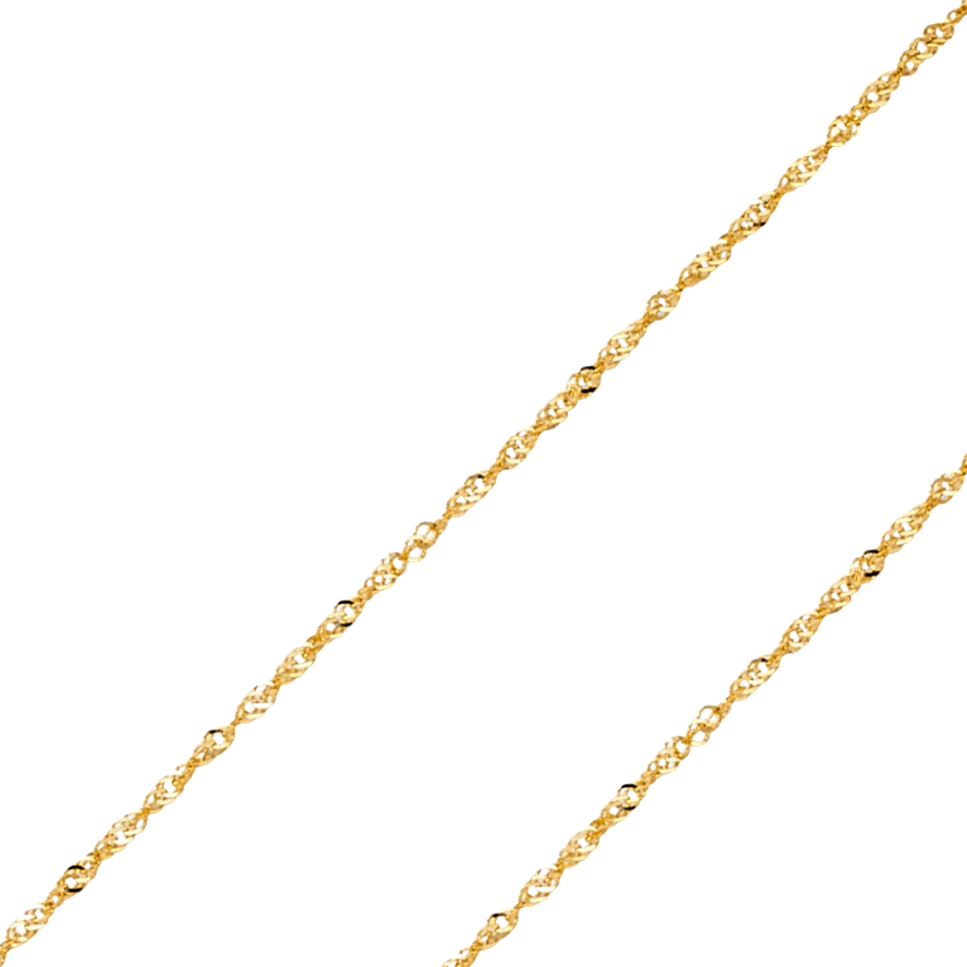 14K REAL White Gold 2.70mm-6.90mm Singapore Pendant Chain