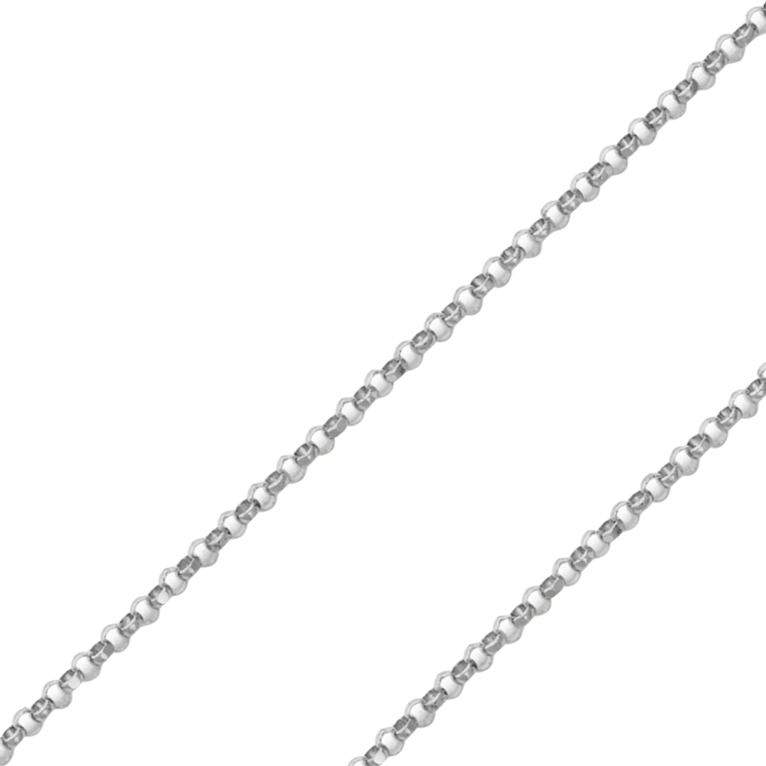 14K REAL Solid Yellow White Gold 1.20mm-2.10mm Rolo Cable Pendant Chain