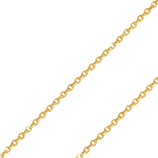 14K solid yellow white gold diamond cut cable pendant chain, 1.20mm to 1.60mm | Italian made | ItalianFashions