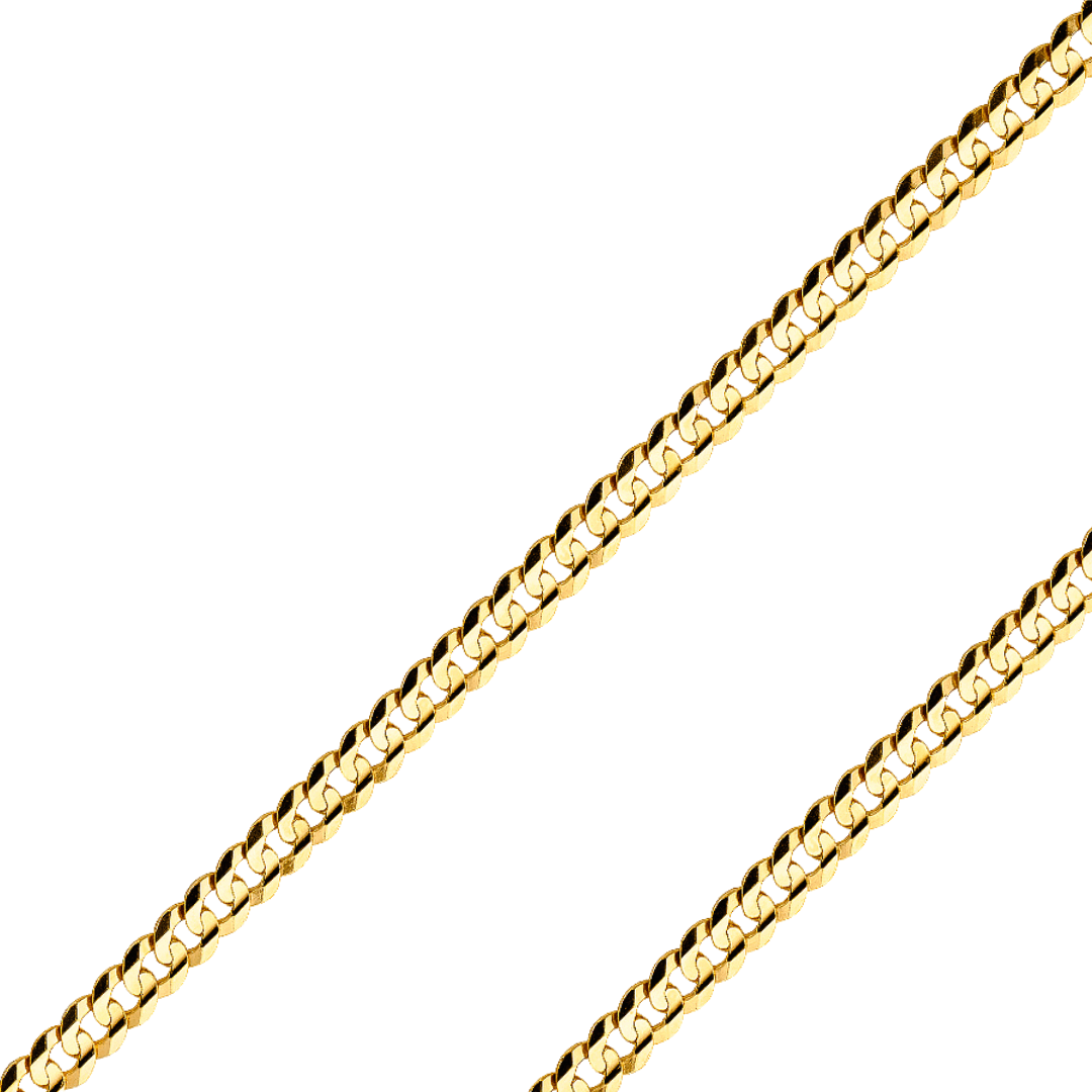 14K Real Solid Yellow Gold 2.70mm-14.00mm Curb Concave Regular Cuban Gold Bracelets
