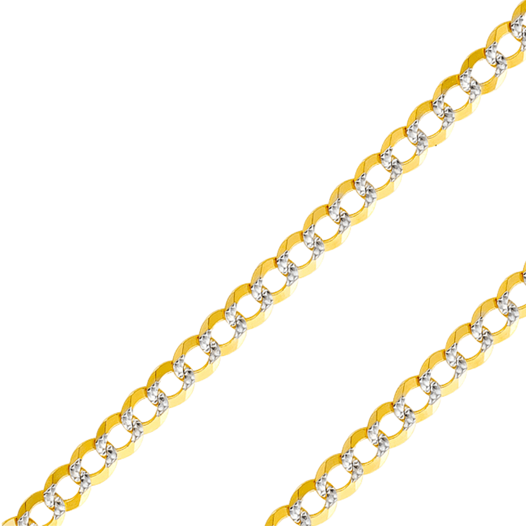 14K Real Solid Yellow or White Pave Gold 3.60mm-7.00mm Cuban Curb Concave Open Light Bracelets